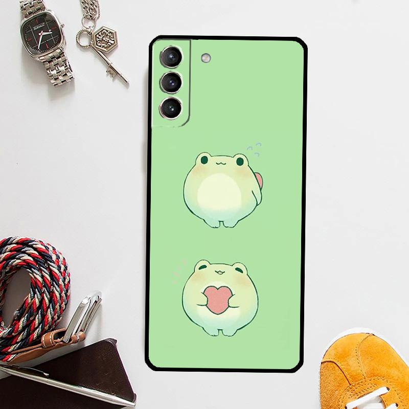 Mint Green The Frog Mushroom Case For Samsung Galaxy S25 Ultra S20 S21 S22 S23 Plus S24 Ultra S9 S10 S25 FE Cover Coque