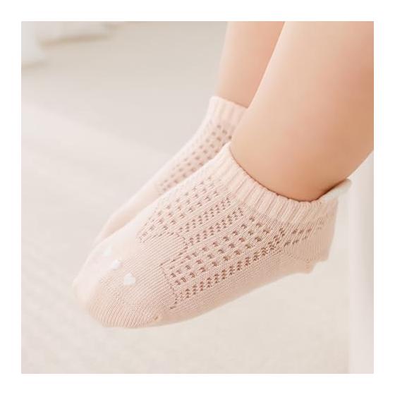 [HOOMCOOM] Baby Socks for Summer, Cute, Thin, Cotton, Non-slip, Hard To Fall Off, 3-pair Set, Baby Socks for 6 Months To 5 Years Old