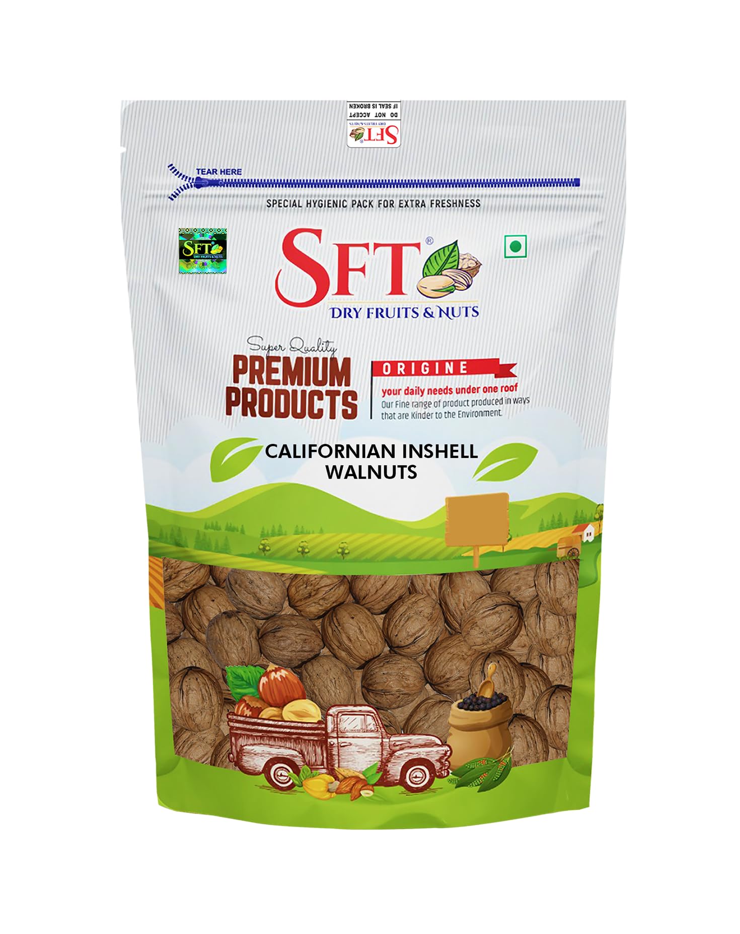 SFT Premium Inshell Dried Walnut 500g (Pack of 1) | Dry Fruits, Healthy Snacks | Large Size | Walnut with Shell | Rich in Protein, Antioxidants &