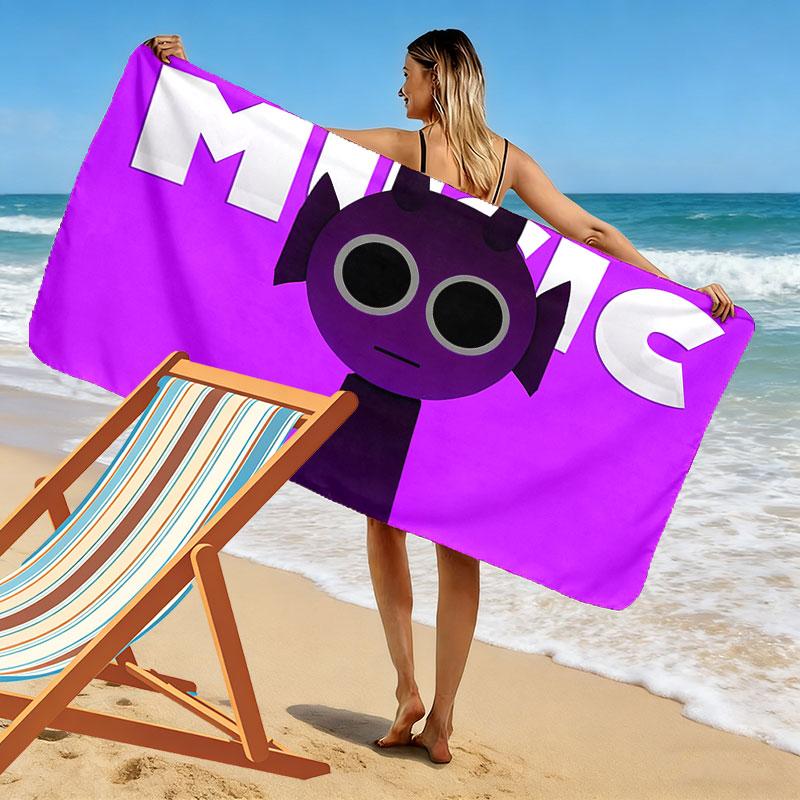 Cartoon Print Beach Towel, Large Soft Quick Dry Towel for Beach Camping Swimming