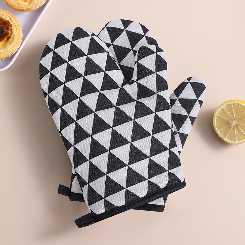Thick Cotton Heat-Resistant Kitchen Oven Gloves