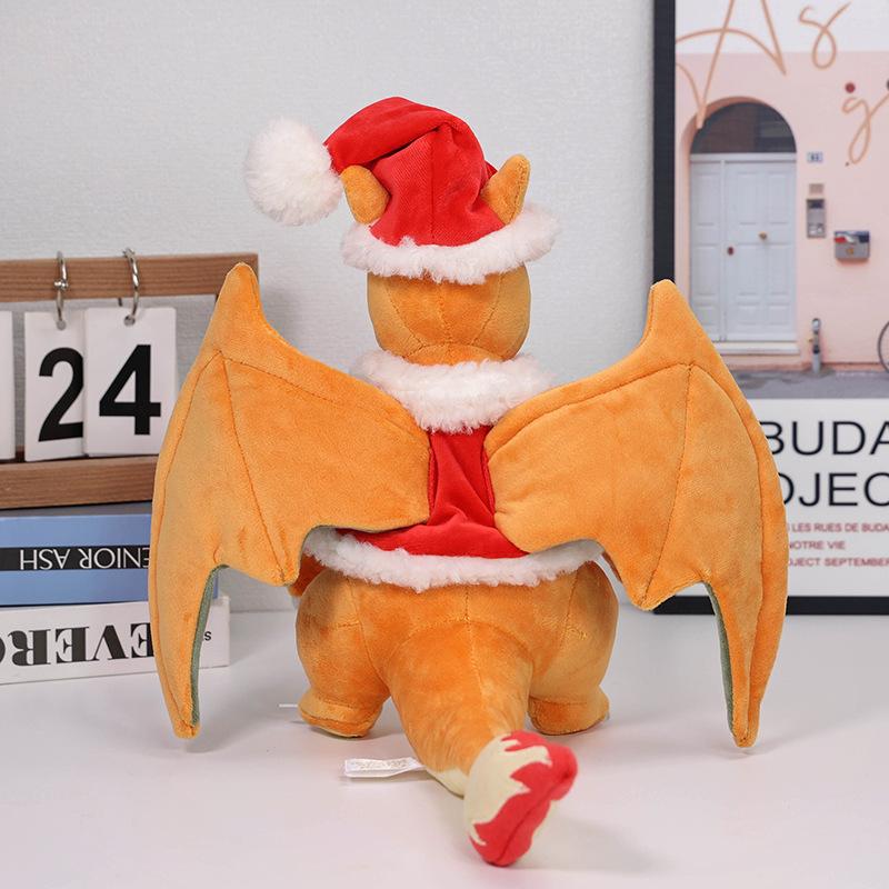 30cm Anime Christmas Style Plush Toys Charizard Charmander Soft Stuffed Peluche Doll Kids Child Xmas Birthday Gifts