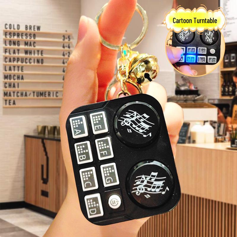 

Creative DJ Mixer Keychain Ornament - Music Toy Pendant for Cars and Couples OPP Bag Packaging