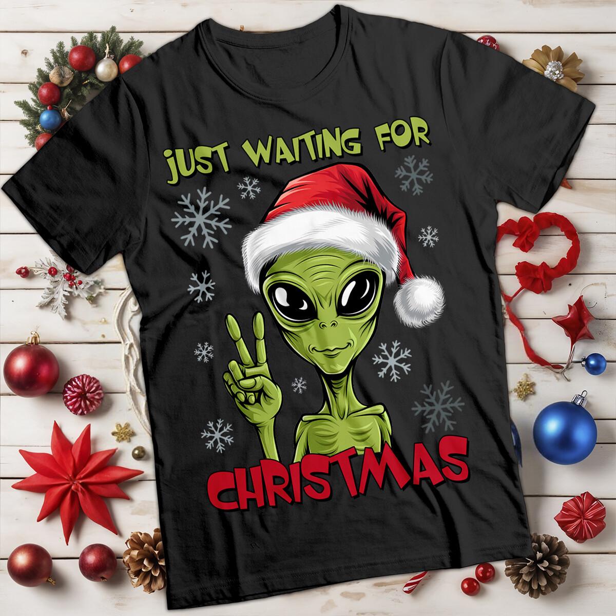 

Christmas Tree T-shirts Funny Alien Mens and Womens Tee #MC 4XL