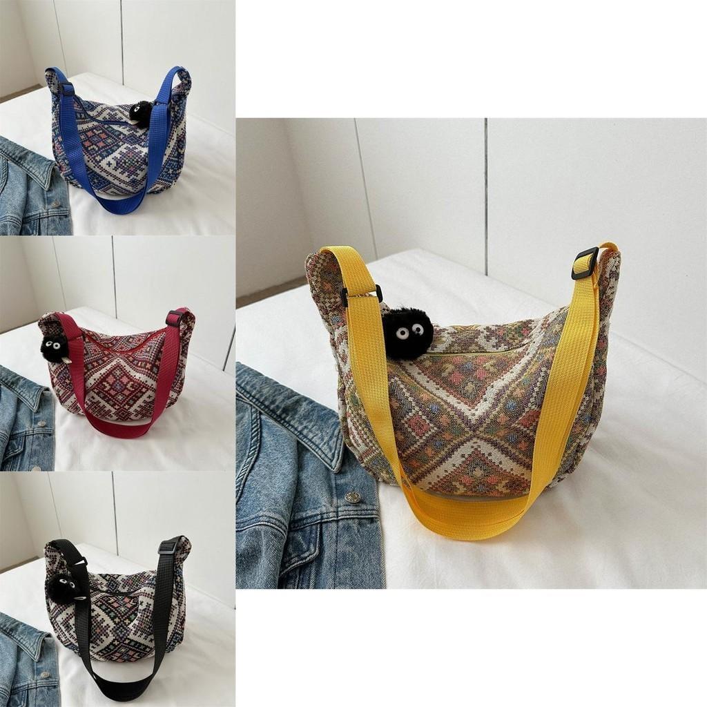 Fashionable 2023 Fall Trendy Shoulder Bag Chic Street Style Dumpling Bag In Canvas