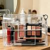 Multi-pocket PVC Transparent Pencil Case Portable Cosmetic Makeup Bag Travel Organizer for Student School Office Storage