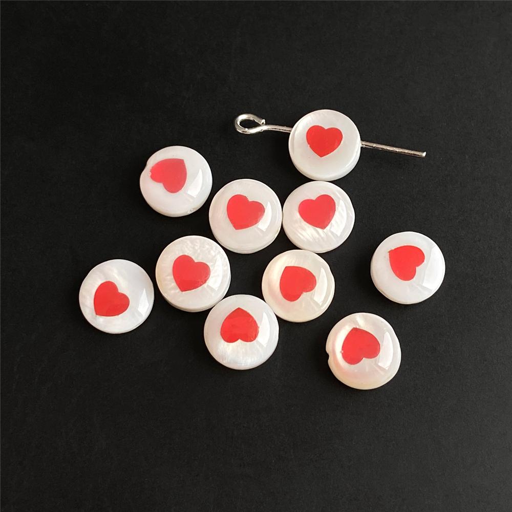 Shell Bronzing Moon Star Hearts Bead Charm Round White Freshwater Pearl of Shell Bead for Jewelry Making Diy Necklace Accessory