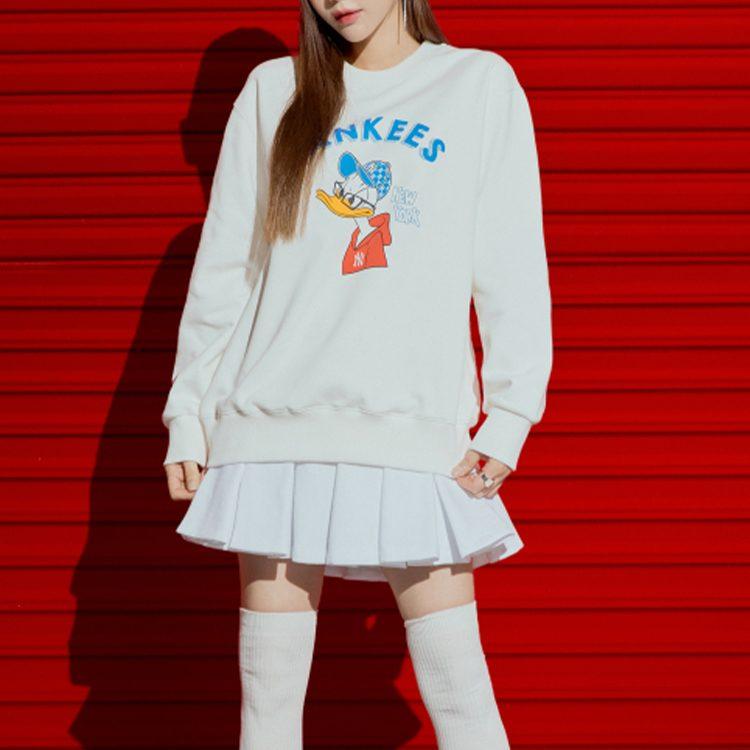 MLB X Disney Mlb X Disney Collaboration Sweatshirts Unisex White Crew Neck Moderate Regular 3AMTD1014-50IVS