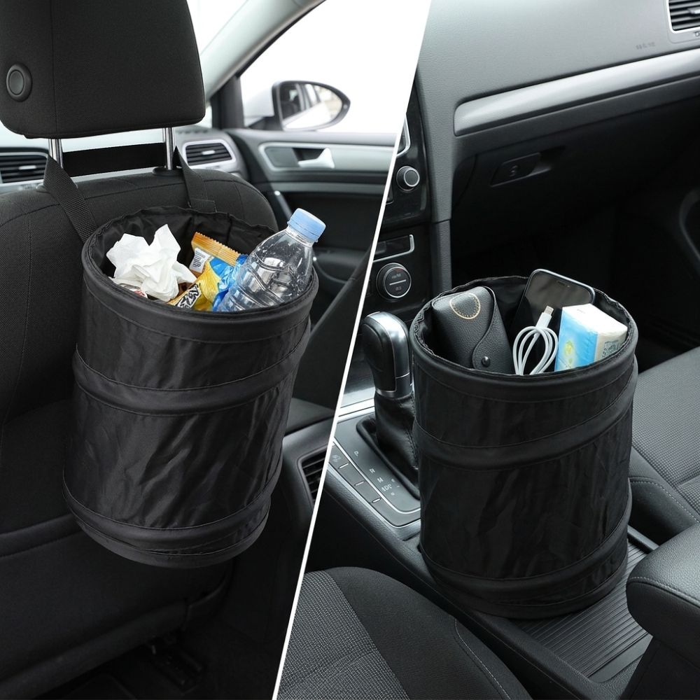 2pcs Hanging Hook Trash Bin Foldable Storage Bucket Universal Car Trash Can  Outdoor