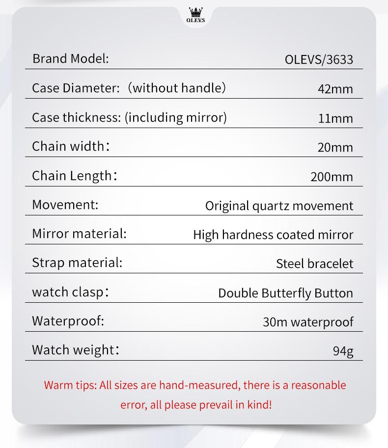OLEVS Brand Original Man Watch Simplicity Roman Numeral Scale Classic Dual Calendar Business Luxury Quartz Wristwatches for Men