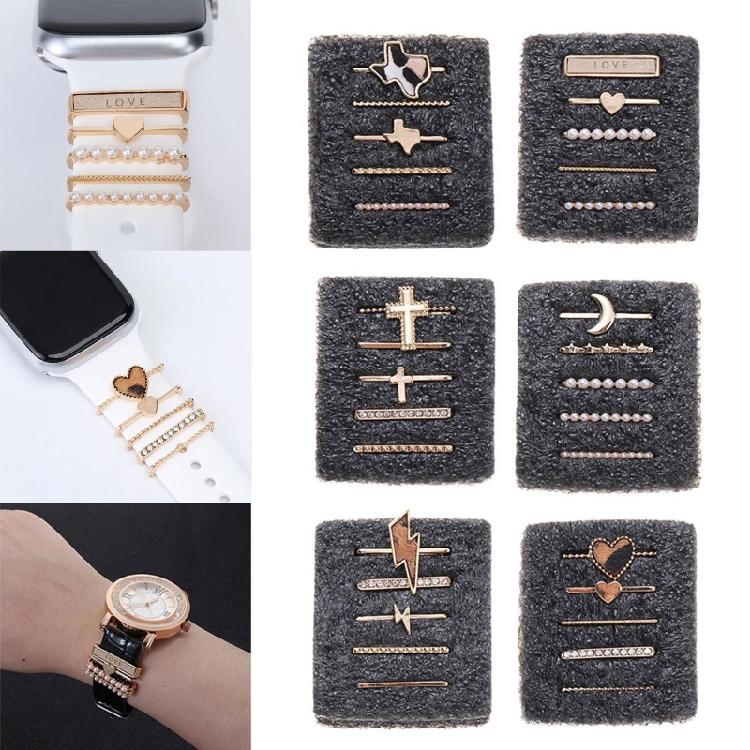 Novelty Watch Bands Charms Decorative Rings Loops Silicone Strap Decor for Watch