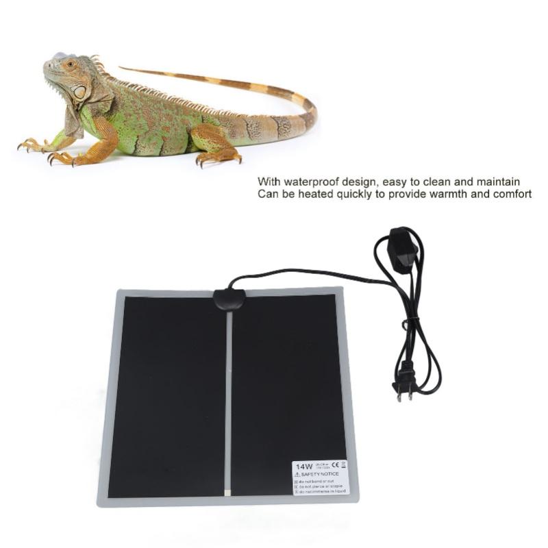 Reptile Terrarium Heat Pad Rapid Heating 110V To Waterproof Adjustable Temperature Reliable For Home Living Room Office