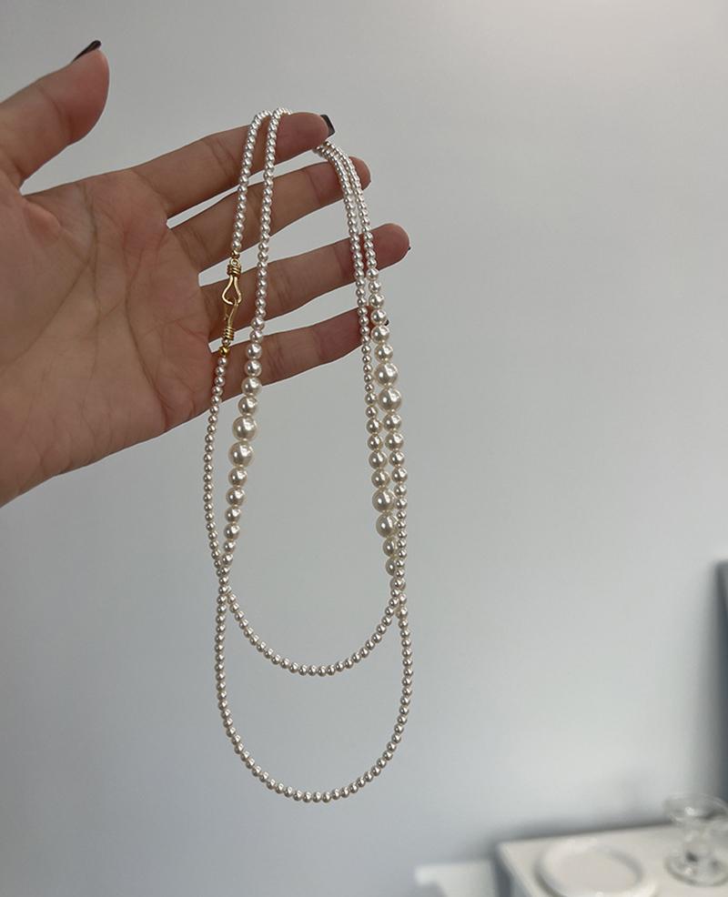 

New Exquisite Elegant Versatile Prarl Necklace Pendants for Women Fashion High-End Long Luxury Sweater Jewelry Chain белый