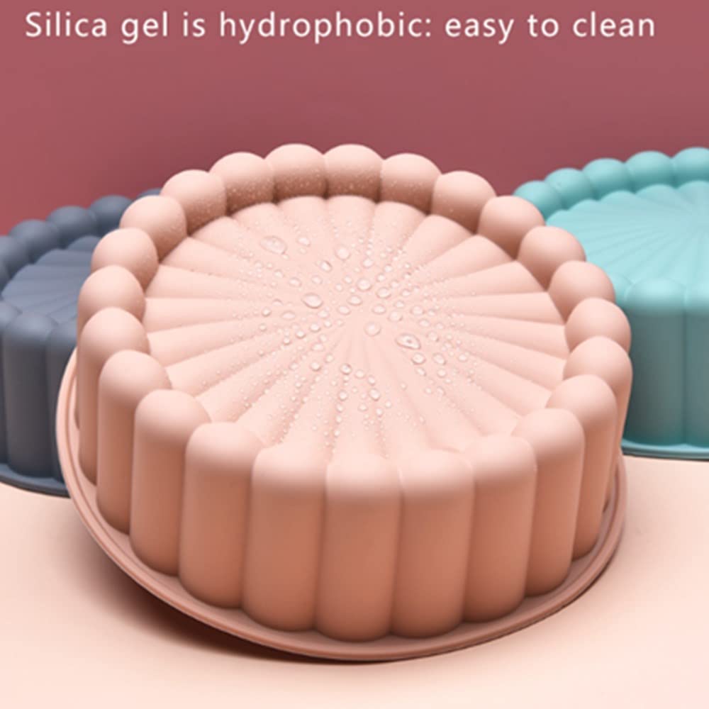 Silicone 8 Inch Charlotte Round Cake Pan Strawberry Cheesecake Brownie Bread Form Maker Baking Cake Mold Tray Pie Flan Bread Pan