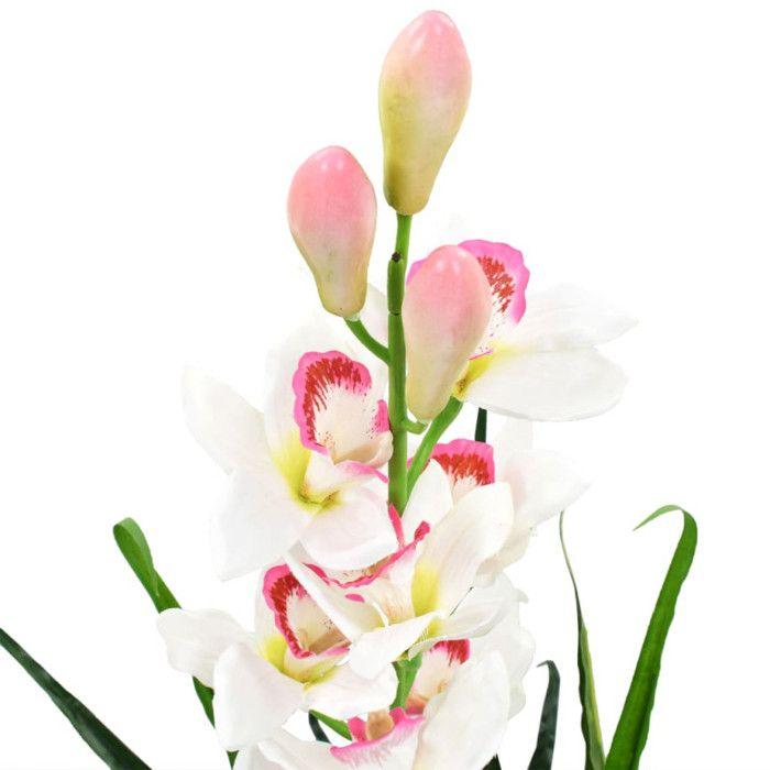 VidaXL Plante artificielle Orchidée Cymbidium avec pot 100 cm Vert