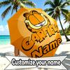 Personalisierter Garfield-Druckschirm mit individuellem Namen, Automatisches Öffnen und Schließen, Stabiler 8-Rippen-Rahmen, Für Pendeln, Camping, Wandern, Geburtstagsgeschenk