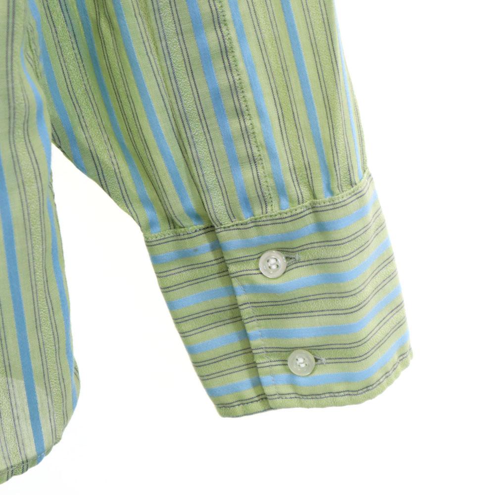 ENOURO BY ENRO anii 70 vintage Cămașă cu mâneci lungi cu model în dungi Sistem verde Bărbați Second-hand