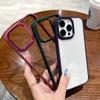 Purple Plating Lens Frame Transparent Phone Case For Iphone 14 Pro Max 11 12 13 Pro Max Camera Protection Clear Shockproof Cover