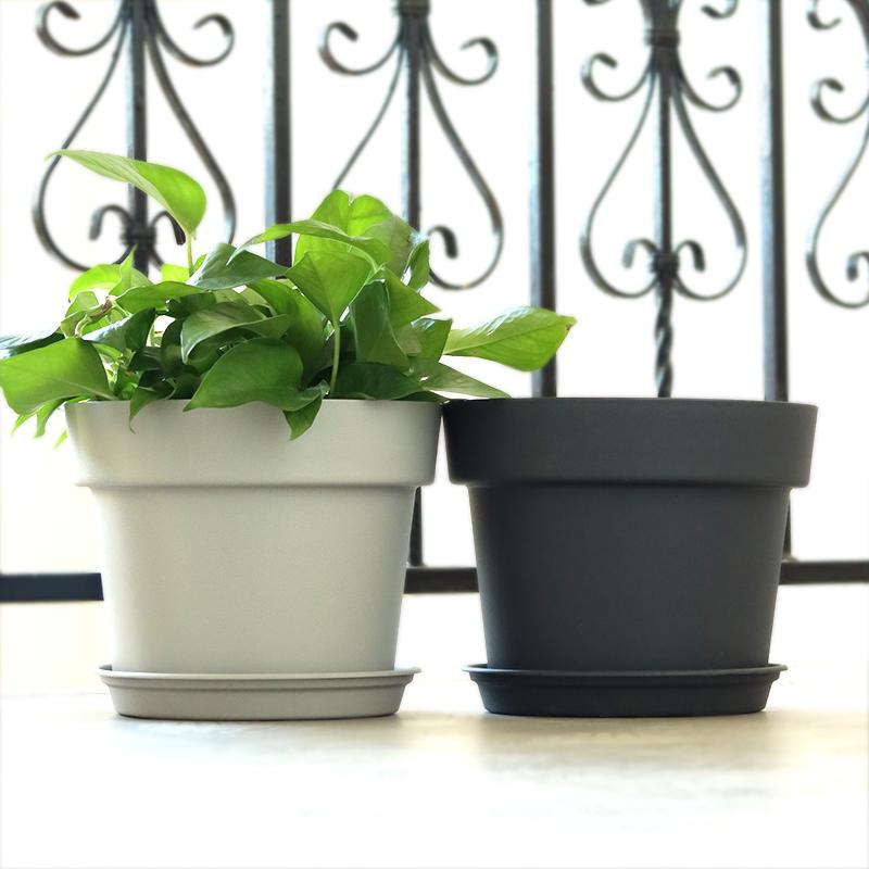 Sun-Resistant Resin Succulent Pot Tray - Deep Round Water Storage Plastic Base