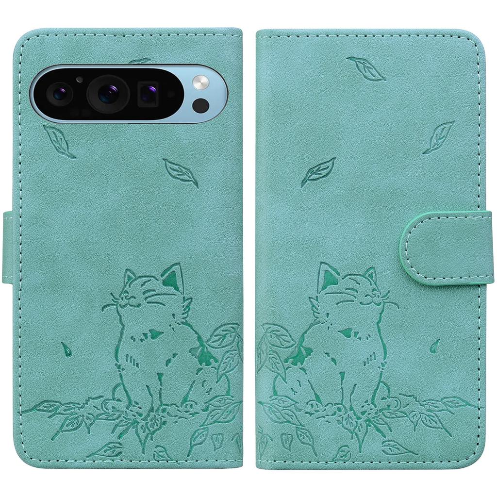 For Google Pixel 10 Pro/Pixel 10/Pixel 9 Pro/Pixel 9 Case Wallet Cat Pattern Imprinted Leather Phone Cover