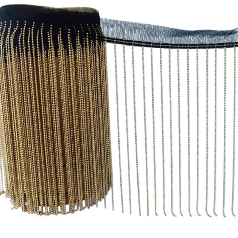 Corrente de Contas com Franja 90cm Borla Brilhante Acabamento Renda Enfeites para Luminárias Abajur Decoração DIY Largura 15cm