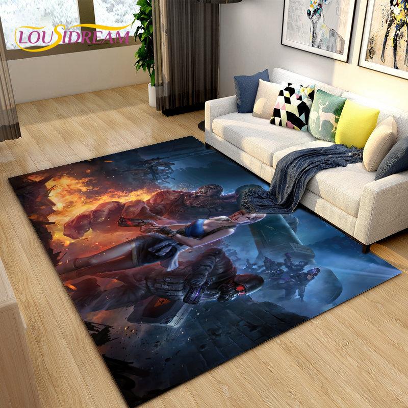 Resident Evil Game Gamer Area Rug Large,Carpet Rug for Living Room Bedroom Sofa Doormat Decoration,Kitchen Non-slip Floor Mat 3D