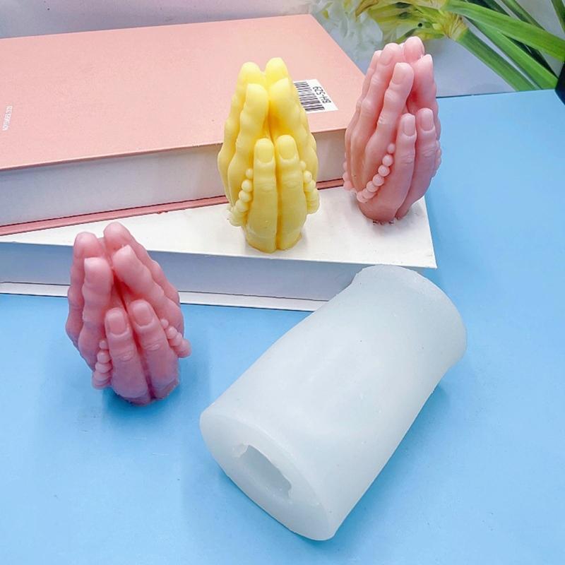 Praying Hand Resin Molds Praying Hand Candle Molds for Making Candle Soap Mousses Cake Baking DIY Craft Gypsum Ornaments