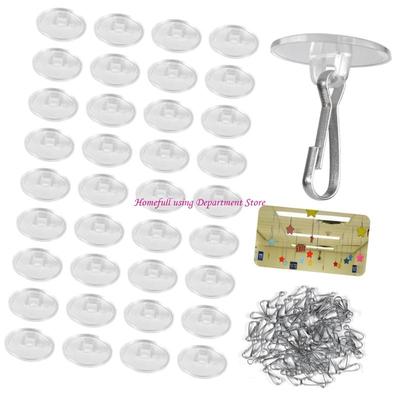  50Pcs Invisible Removable Adhesive Wall Hangers for Party Decors PVC Ceiling Hooks Practical Adhesive No Residues