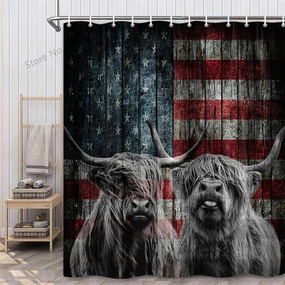 Lustiger Tier Duschvorhang Badewanne Yak Kuh Esel Dschungel Wildtiere Modern Minimalistisch Toilette Lesen Ziege Badezimmer Duschvorha
