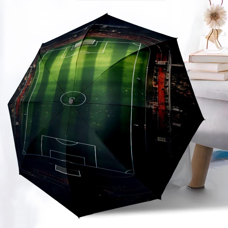 1 Stück Fußballteam Schirm Tragbarer Faltbarer Schirm Eisenrahmen Lochknochenstruktur Outdoor Heimschirm