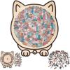Brain Burning Cat Wooden Puzzle Animal Puzzle Unique Irregular Puzzle Cat-shaped Jigsaw  For Adults