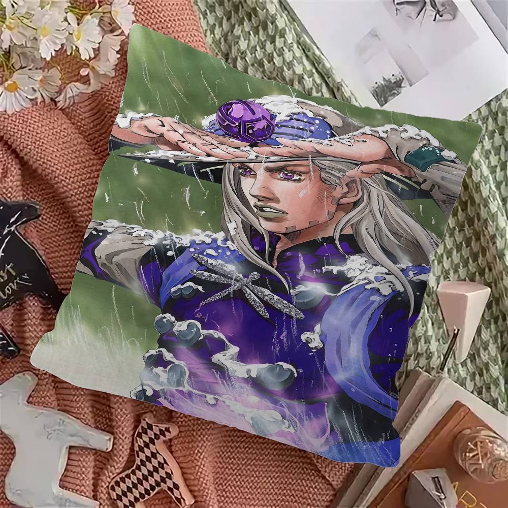 Anime Jojo Bizarre Adventure Retro Maple Design Cushion Cover Happy Autumn Harvest Decor Holiday Decorati Pillow Cover