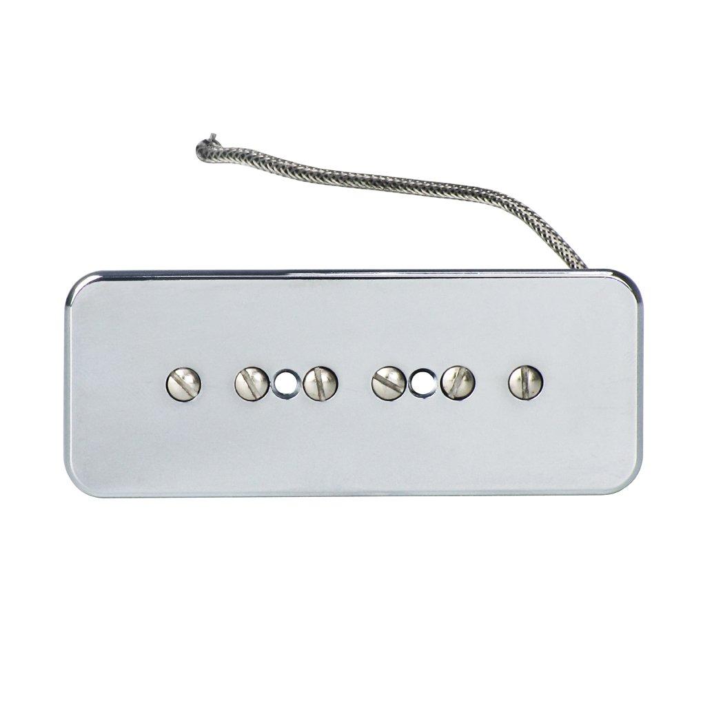 FLEOR Alnico 5 Single Coil Pickups Soapbar Chrome P90 Neck Bridge Pickup Set &