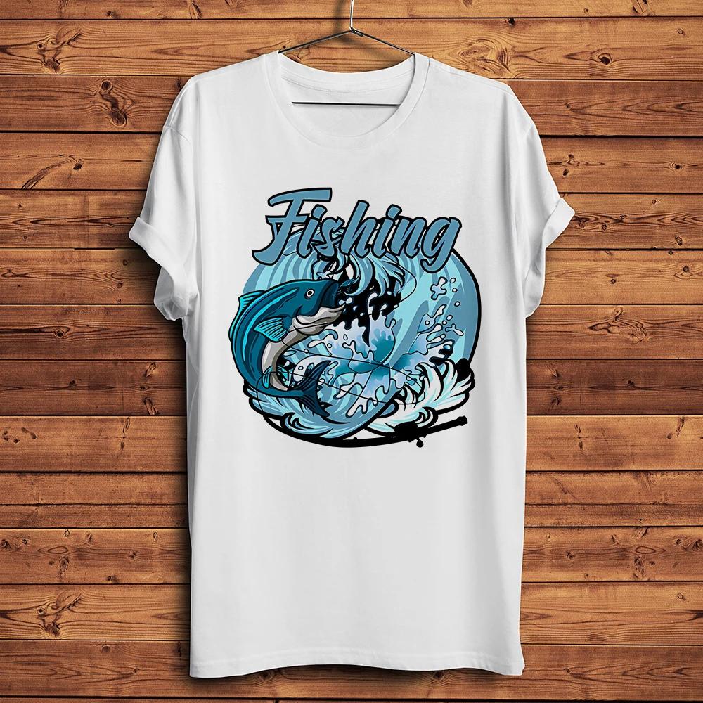 Fishing FisherUnisex Funny Vintage Lucky Fish T ShirtHomme Short Sleeve Oneck Casual TShirtUnisex Breathable Print Tee