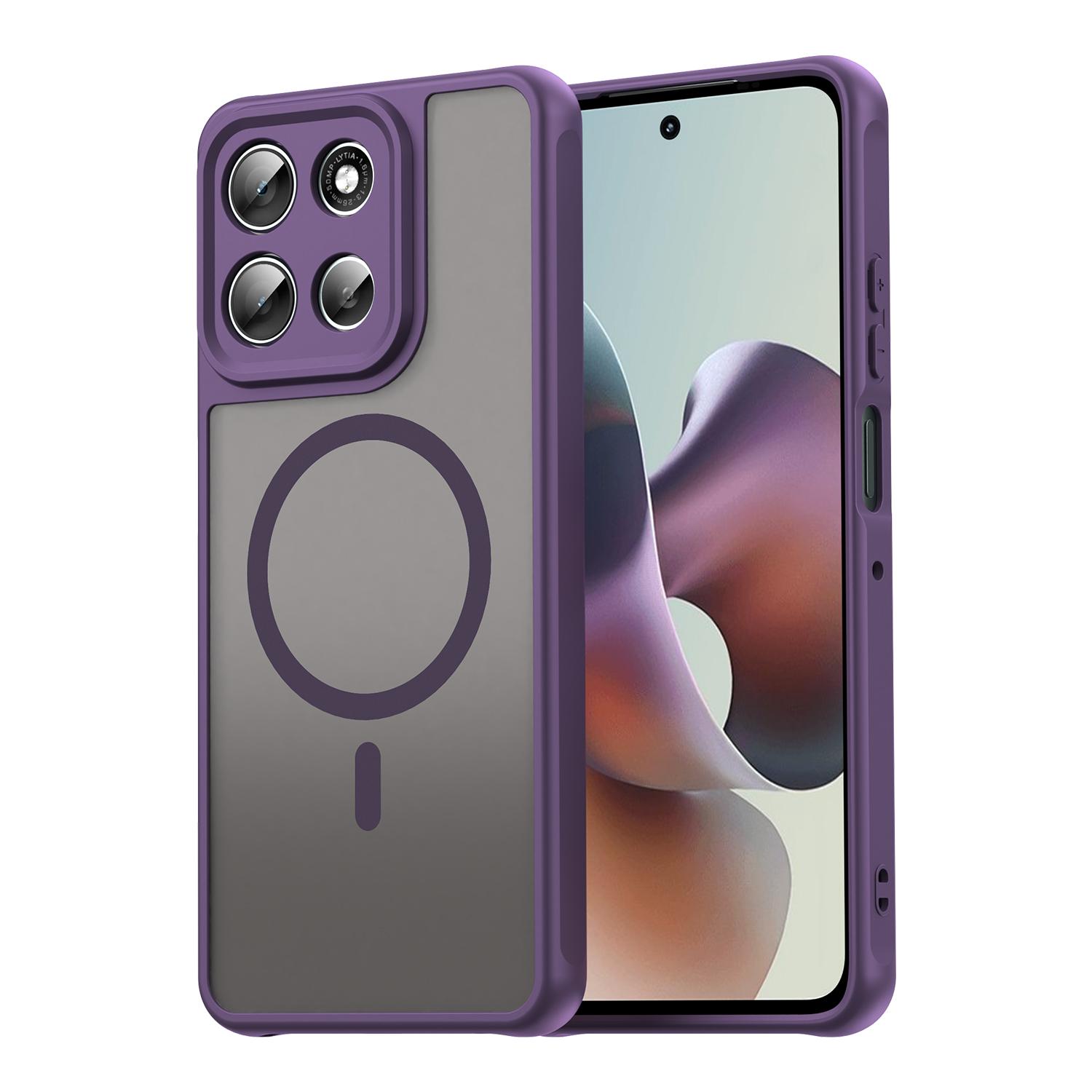 Чехол для телефона Motorola Moto G56/G66Y/G66J Magsafe,Магнитный противоударный чехол Magsafe,Бамперная гибридная крышка для Motorola Moto G56/G66Y/G66J зелёный