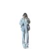 Women's 100% Australian Wool Wide-Leg Pants - Extra Long Cashmere Knit for Autumn/Winter