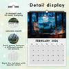 1ks nástěnný kalendář 2026, design přírodní krajiny, 12 unikátních uměleckých vzorů, perfektní dárek k narozeninám, Vánocům a Novému roku