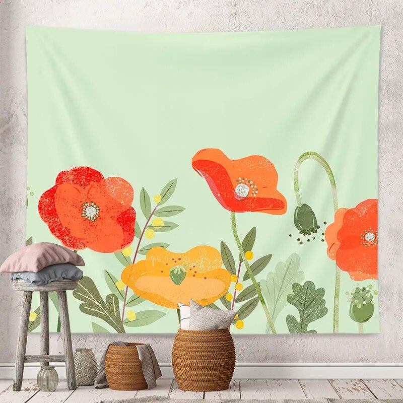 Decorative Tapestry Tulip Flowers Background Home Decoration Living Room Art Wall Covering
