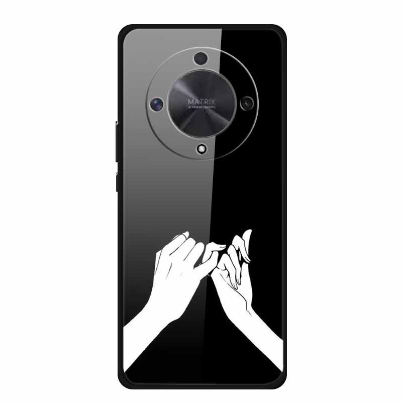 Glass Back Cover For Honor X9b Phone Case X 9 b Coque Hard Tempered Glass Case For Honor X9A 90 Pro 50 lite SE Case Soft Bumper