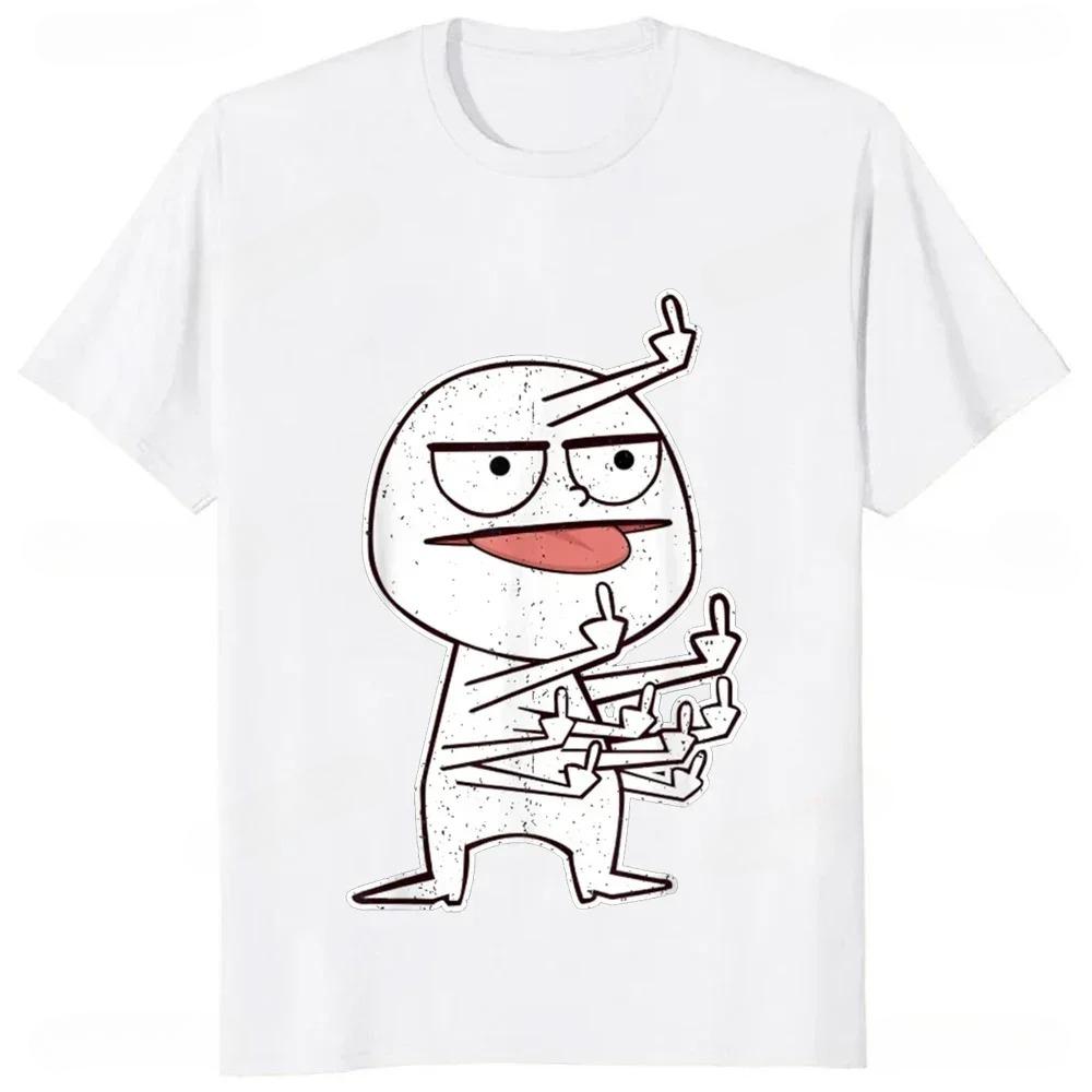 2025Degetul Mijlociu Amuzant Maniac Imprimat Tricou Bărbat Larg Casual Modă Harajuku Hip Hop Tricou Hipster Streetwear Confort