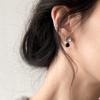 Geometric Oval Glossy Stud Earrings Female Niche Design Sense Temperament Simple