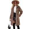 VAYLA  Autumn Winter Fur Coat Women Fashion Casual Square Collar Imitation Leopard Faux Fur Coat Plush Long Coat Winter Jacket