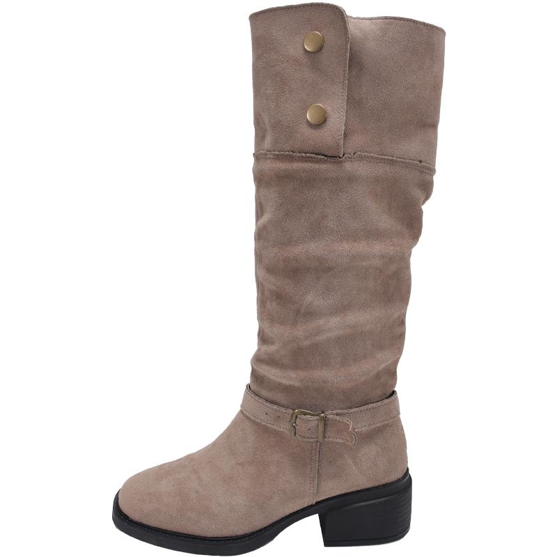 

Mid-calf Square Heel Modern Boots Turned Over Edge Spring/Autumn Women s Shoes on Sale 2024 Brand Round Toe Sexy Boots 36