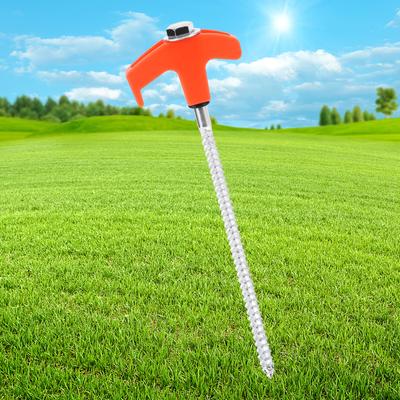 20 Pack 7inch Camping Stakes Tent Pegs Includes Hex Head Driver & Storage Box Metal Threaded Tent Spikes for Camping Grassland