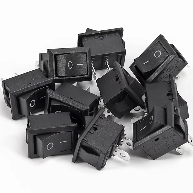 10 Stück Einrast-Boots-Wippschalter Kippschalter Strom SPST EIN-AUS 2 Pin AC 250V 6A 125V 10A 2-Positionen Einrastschalter für Auto Auto Boot