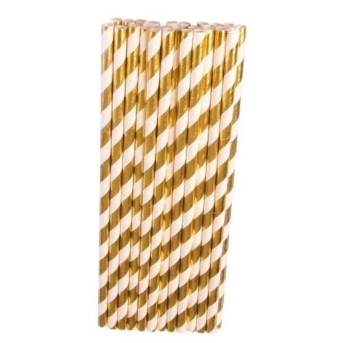 Bristol Novelty Striped Paper Straws (Pack of 24)