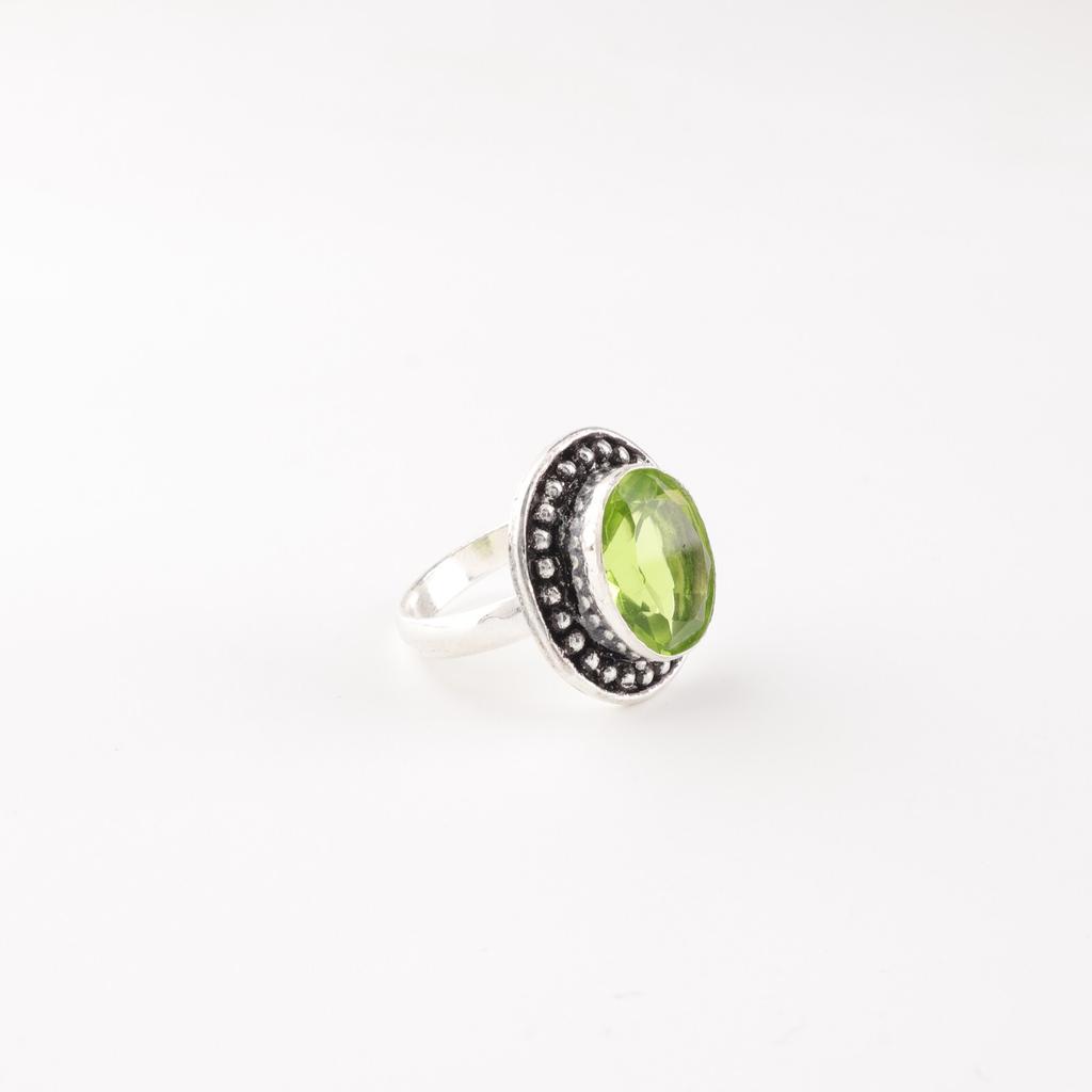 Peridot Gemstone 925 Sterling Silver Jewelry Handmade Ring For Valentines Gift RR-62-8