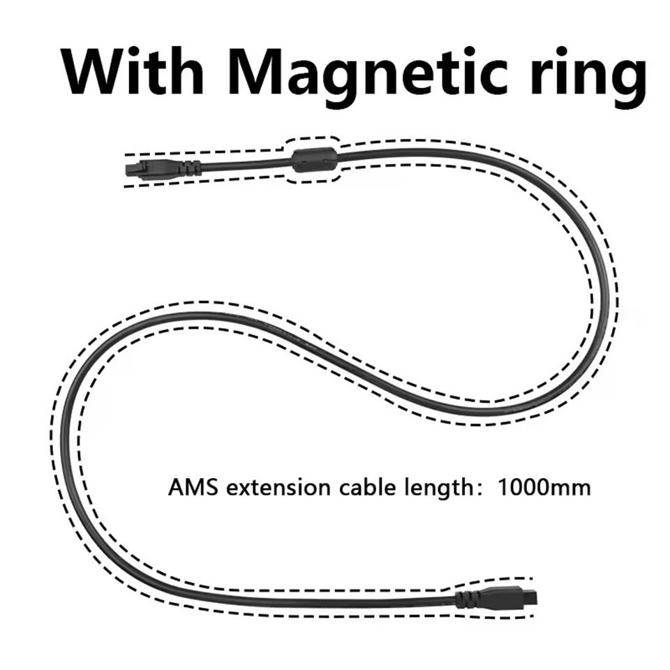For Bambu Lab AMS Lite Extension Cable With Magnetic Ring Filter 1M 1.5M 2M 4pin Cables for Bambu Lab A1 A1mini 3D Printer Parts