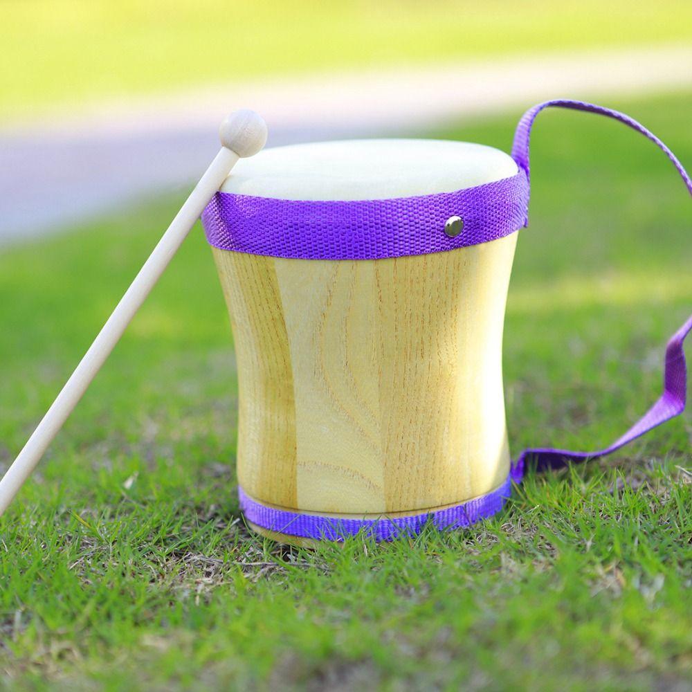 Wooden Wooden Tambourine Early Education Wooden Drums Professional Sheepskin Drum  For Children