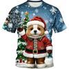 Santa Claus Christmas Print Short Sleeve for Boys Girls Cute O-Neck Pullover Tees Casual Loose Children's Top Children's T-Shirt